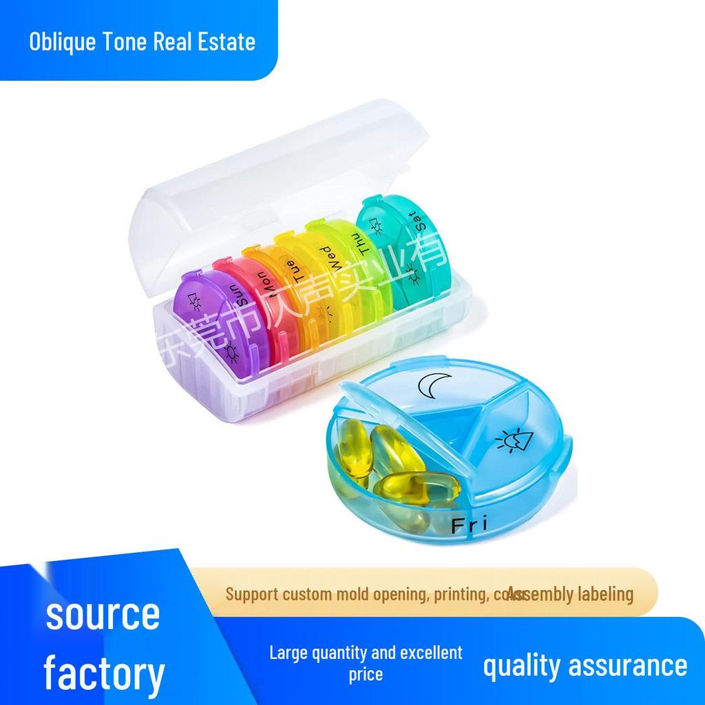 21-Compartment Rainbow Weekly Pill Organizer for Elderly – Travel-Friendly and Health-Focused.
