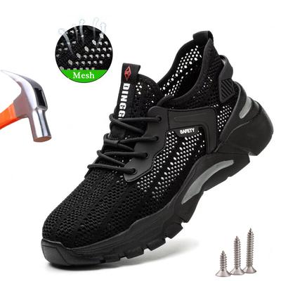 Summer Lightweight Safety Shoes for Men Breathable Steel Toe Work Shoes Women Indestructible Sneakers Protective Safety Boots