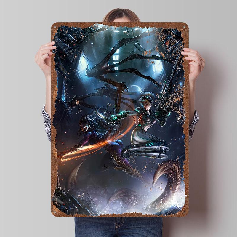 SStarCraft Tinplate Posters Customizable Wall Art Retro Vintage Metal Tin Signs for Decoration Home Decor Items House Interior