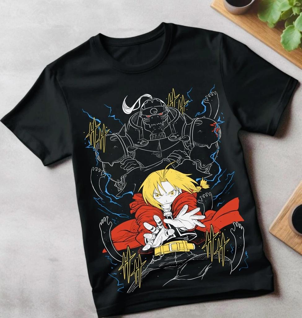 Edward Elric Tričko Fullmetal Alchemist Brotherhood Fma Alphonse Černé Tričko