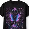 Mystic Butterfly Moon Crystal Witchcraft Gothic Black Unisex TShirt