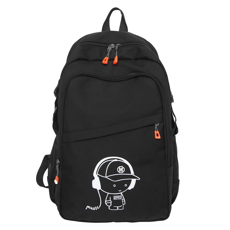 Schoolbag large capacity dirt-resistant music boy junior high school schoolbag girls high value niche ins campus high school backpack men