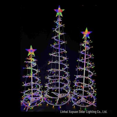 Αδιάβροχα Εξωτερικού Χώρου DIY 3D LED Χριστουγεννιάτικο Δέντρο Σπειροειδή και Κωνικά Φώτα
