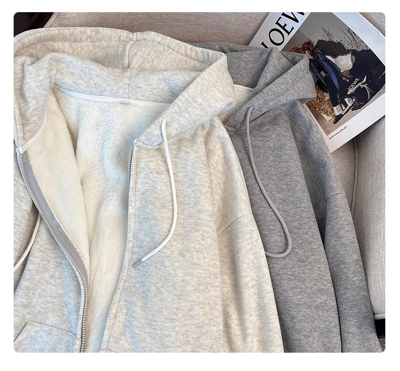 Women's White Fleece-Lined Thick Coat, Cotton-Padded, 2025 New Arctic Cardigan