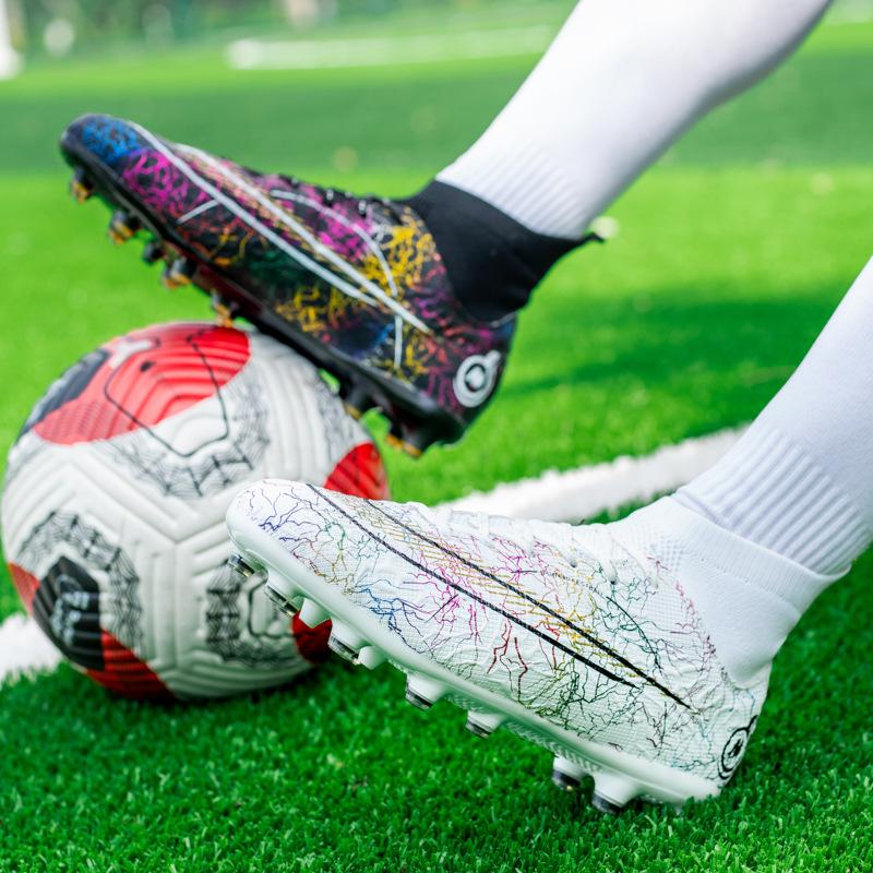 Foreign trade large size football shoes, boys high-top AG long nails artificial grass training shoes TF broken nails 068