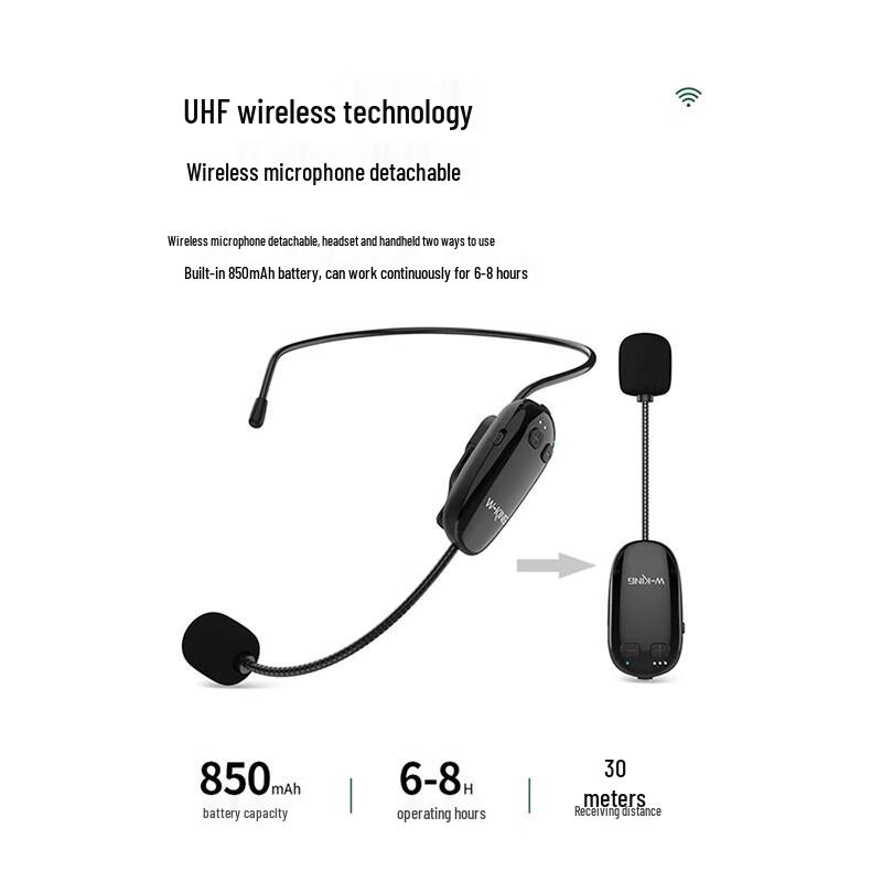 W-King KS06 Portable Voice Amplifier with Wireless Microphone CN Plug (adapter Included)