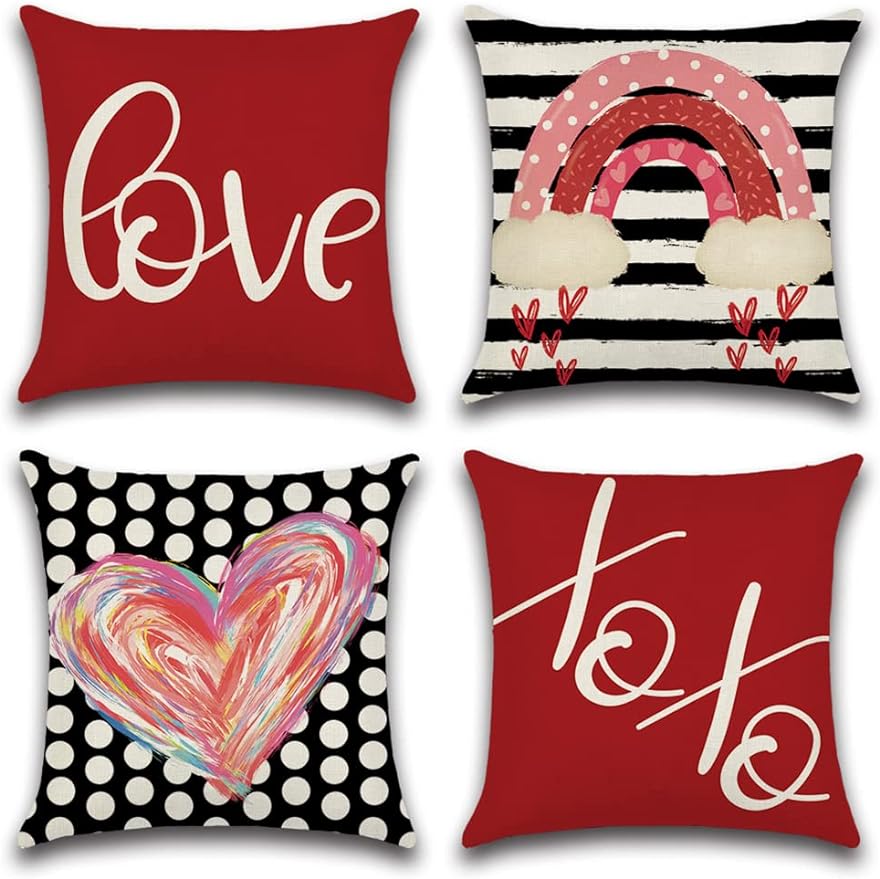 Valentine's Day pillowcase decoration home love rainbow decoration pillowcase Valentine's Day decoration cushion cover