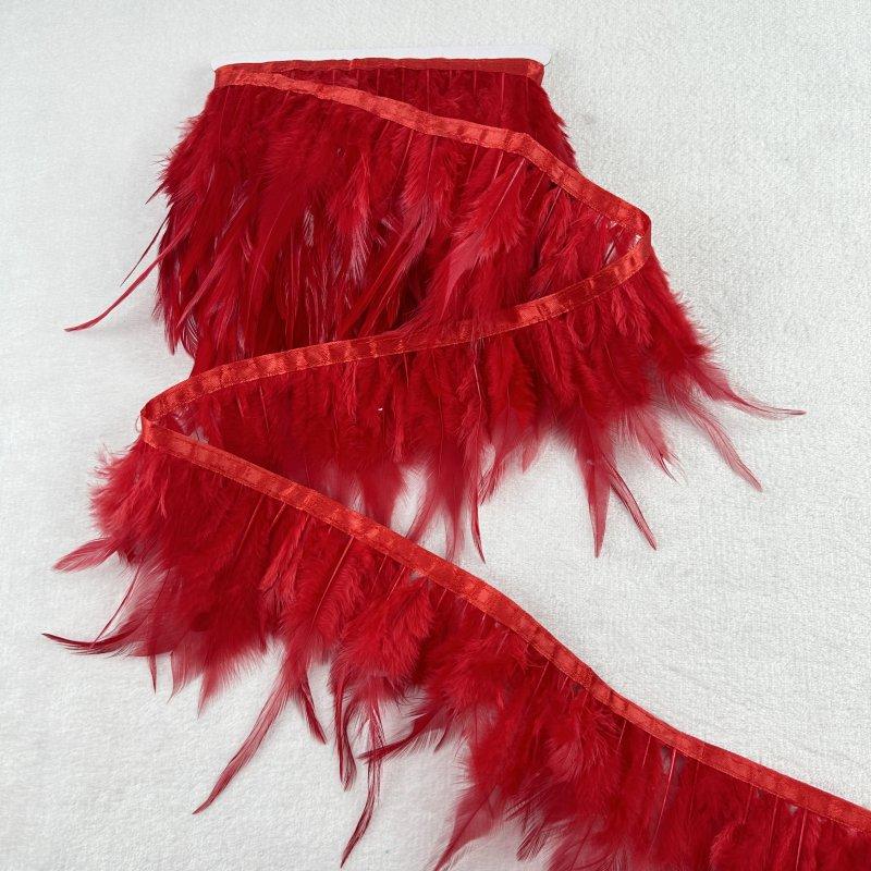 

Whol 10meters/lot Natural Brwon Red Blackchicken Cock Rooster Tail Feather Fringe Feather Trimming For Clothes Decorations красный