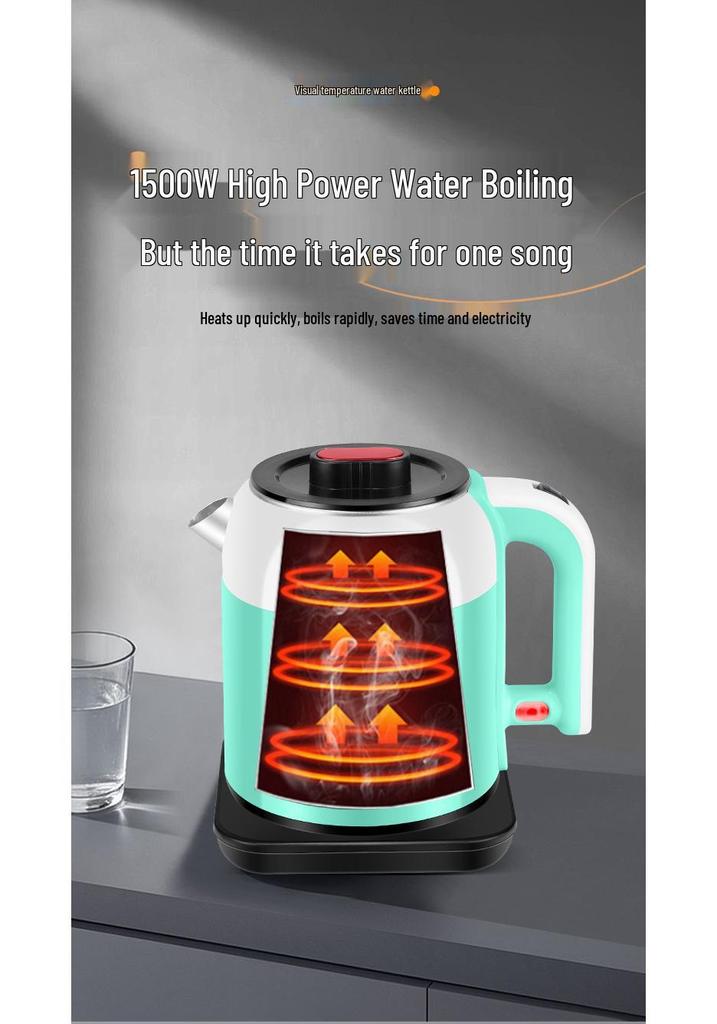 Smart 304 Stainless Steel Electric Kettle with Real-Time Temperature Display, Large Capacity, Safe for Infants and Pregnant Women.