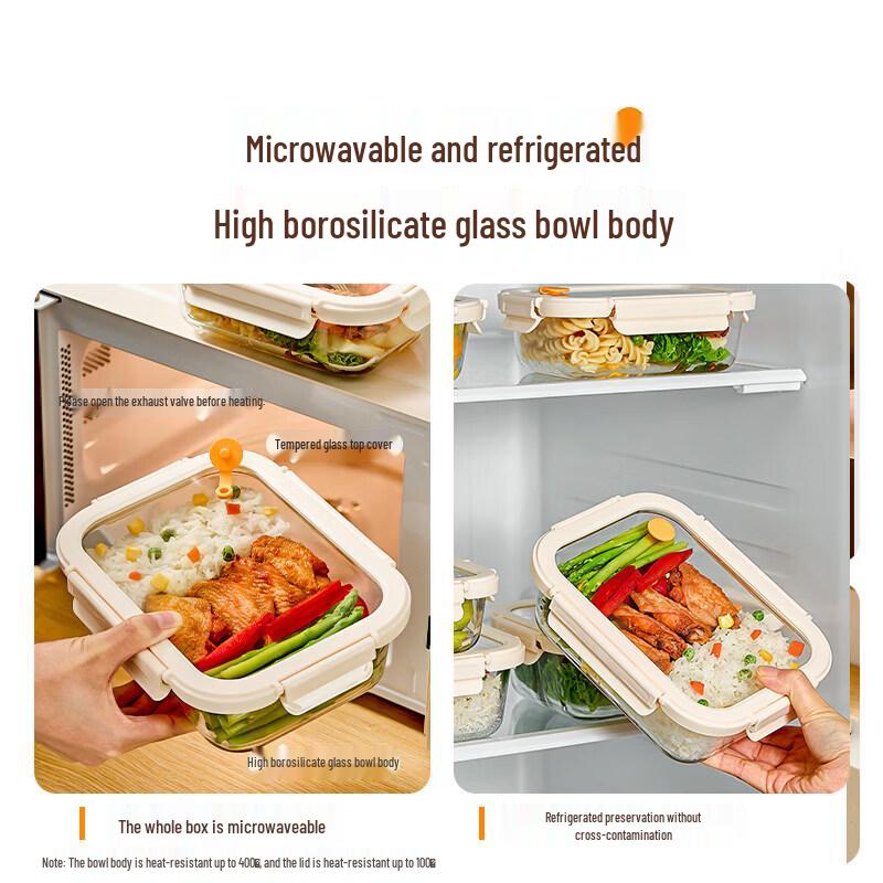 Chixingxi Microwavable Glass Lunch Box Bento Container