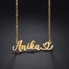 Atoztide Fashion Custom Name Stainless Steel Necklaces Personalized Jewelry Chain Crown Heart Butterfly Necklace for Women Gifts