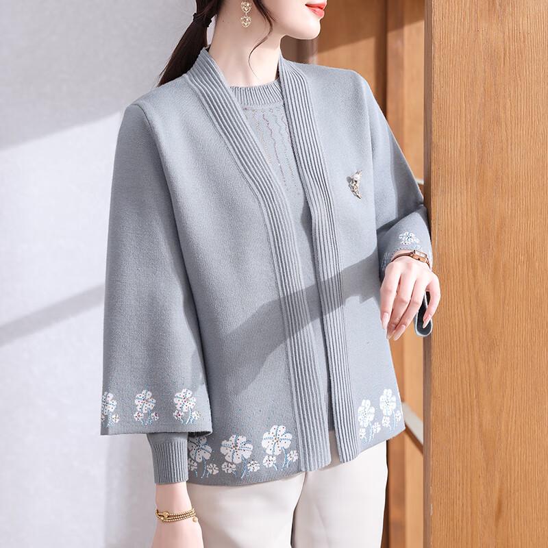 

XUEXI Женский стильный вязаный костюм-двойка для среднего возраста 2XL