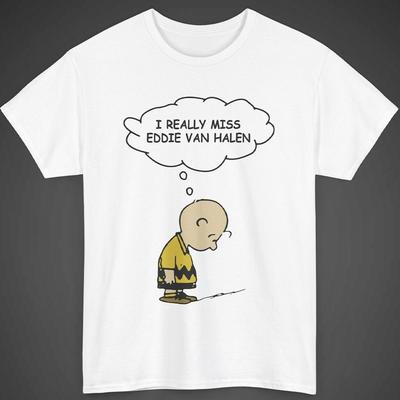 Charlie Brown I Really Miss Eddie Van HaIen T-Shirt Gift for Fan  S-5XL Unisex T-Shirt