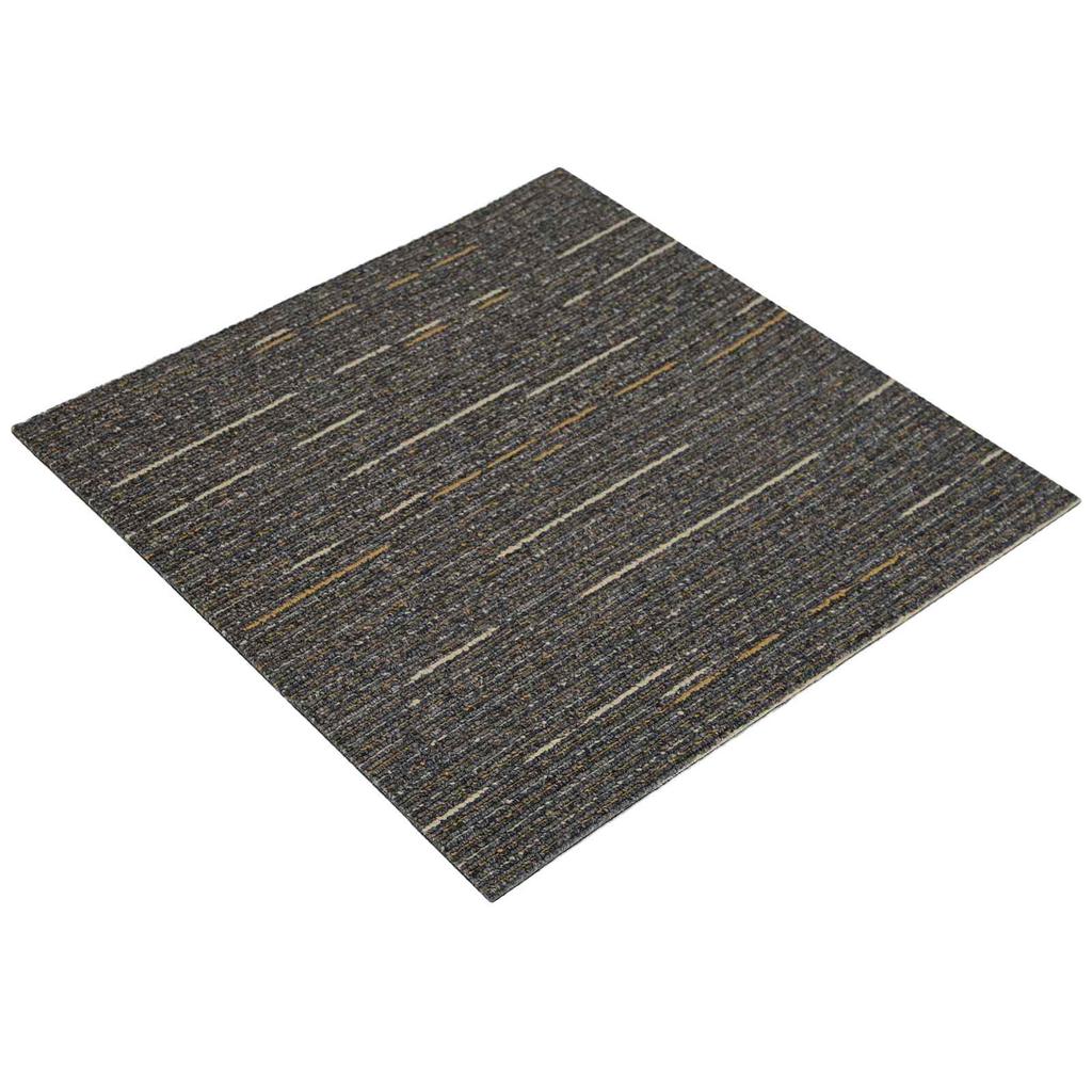 Striped Light Brown Carpet Tile 50 x 50 cm 20 pcs