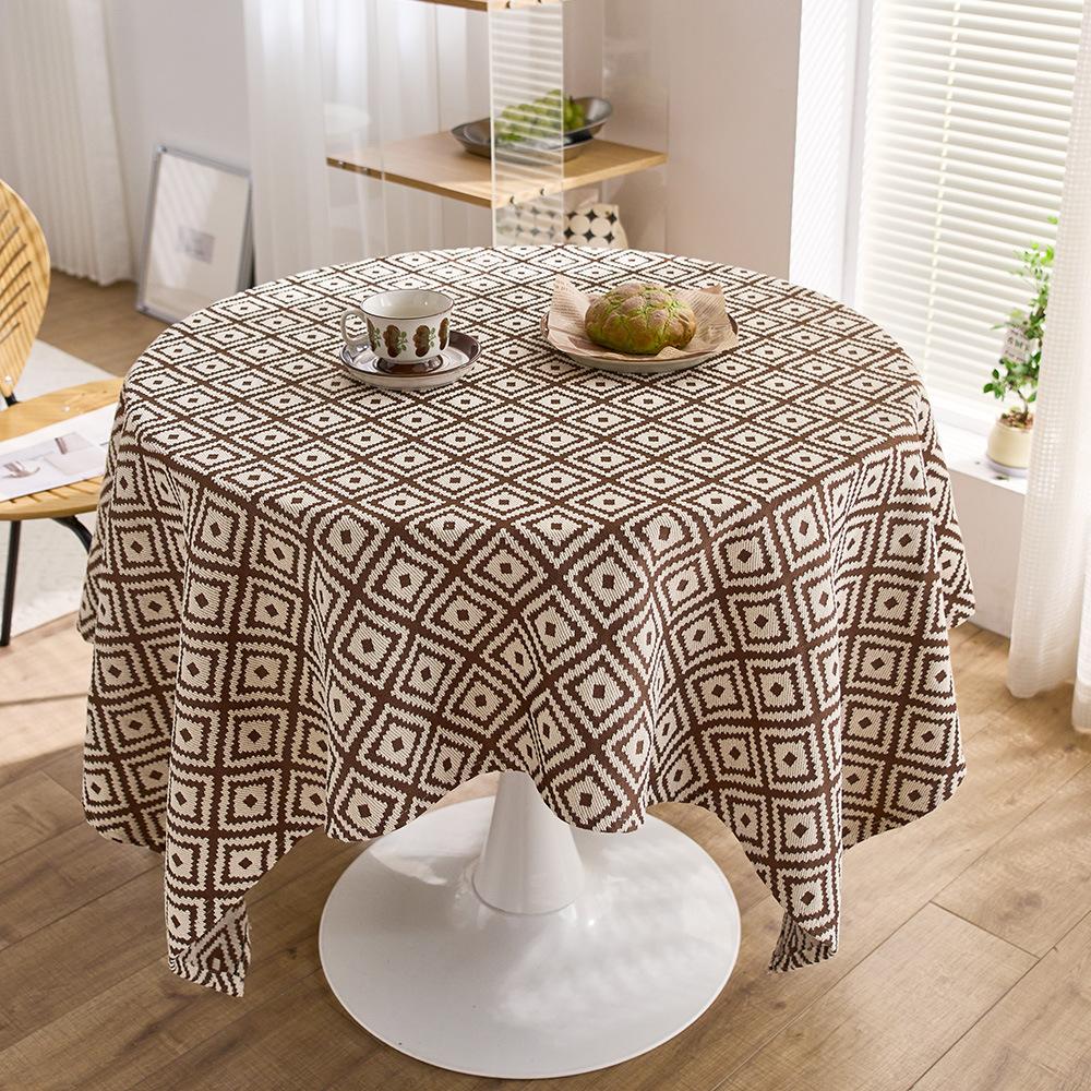 Light Luxury, High-End Simple Three-Dimensional Jacquard Dyed Woven Tablecloth, Atmosphere Dining Table, Coffee Table, Thick Tablecloth