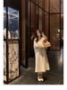 Women's Mid-Length Double-Faced Cashmere Coat with Fox Fur Cuffs for 2025 Autumn/Winter