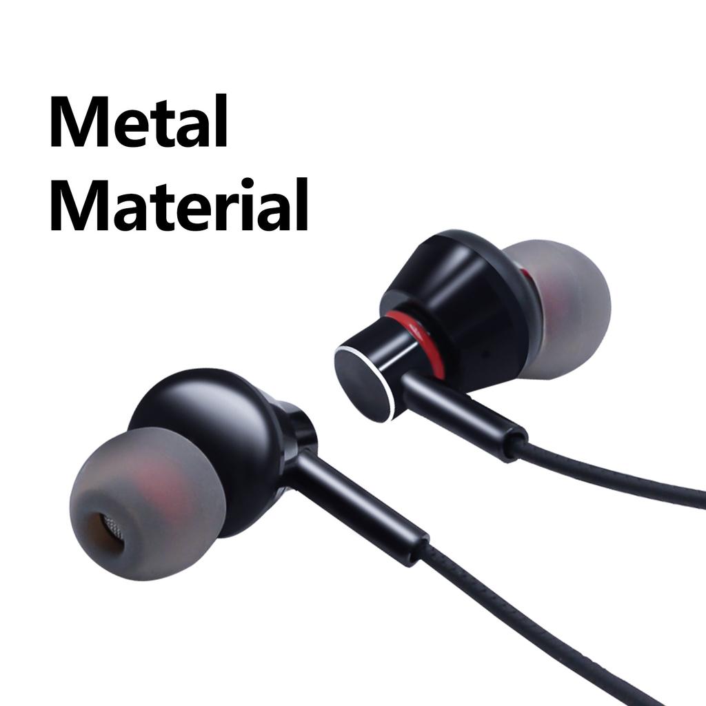 Explosive Metal Earphones In-ear Wired Subwoofer Game Computer Mobile Phone Earphones Wire Control with Microphone