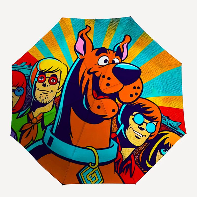 1pc Scooby-Doo Mystery 8-Ribs Sturdy Frame, Automatic Open/Close, Durable & Colorful Ideal for Beach, Travel, And All Seasons, 10195