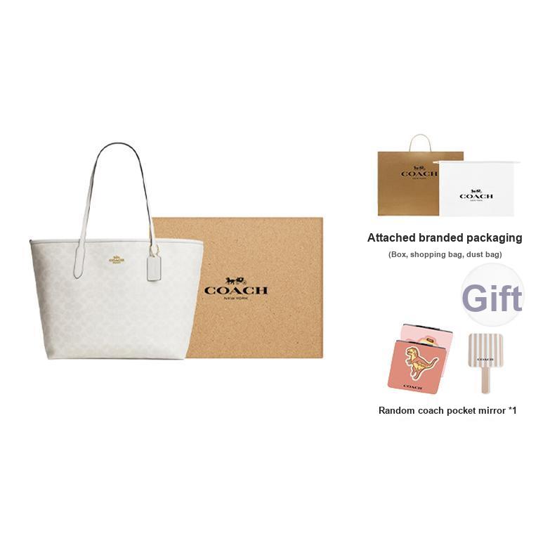 Coach Město 33 Klasická logo taška Tote Dámská tote Křídově bílá CV976-IMXU5