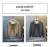Men's European Cotton Fleece-Lined Knit Zipper Lapel Sweatshirt - Autumn/Winter, Loose Plus Size, High-End Casual Clothing