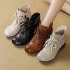 Soft Leather Cotton Boots Women's Winter Mother Shoes New Thick Heel Non-slip Versatile Warm Cheongsam Boots Fashion Short Boots