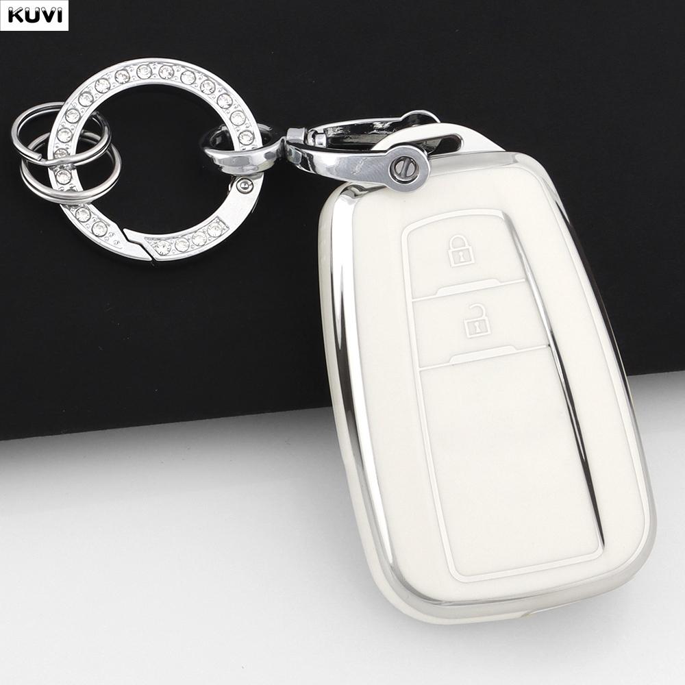 2 Buttons Tpu Auto Smart Key Fob Cover Case Keyless Housing Fit For Toyota Corolla Prius Camry Chr C-Hr Rav4 Altis Land Cruiser Prado