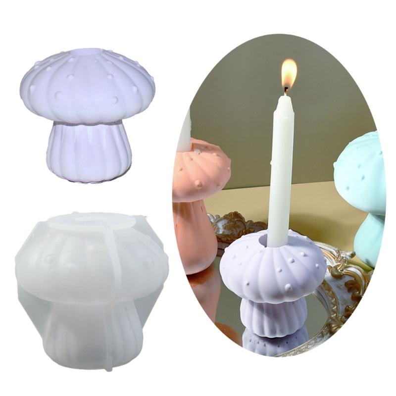 Multipurpose Sturdy Silicone Mushroom Candle Holder Mold Set Portable for Resin Plaster Craft Supplies Assorted Sizes