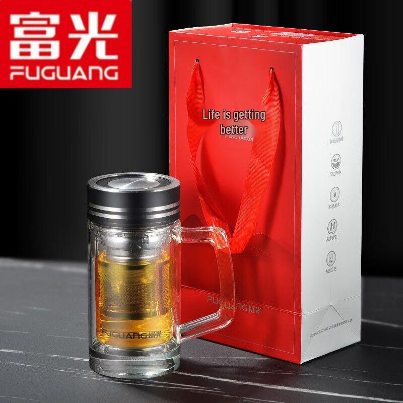Fuguang 330 мл Двухстенная термокружка для чая из стекла