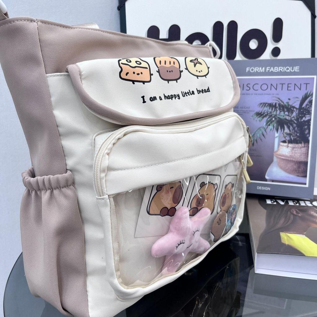 Japanese High School Style Large Capacity Ita Bag – Cute Transparent Anime Doll Shoulder Backpack