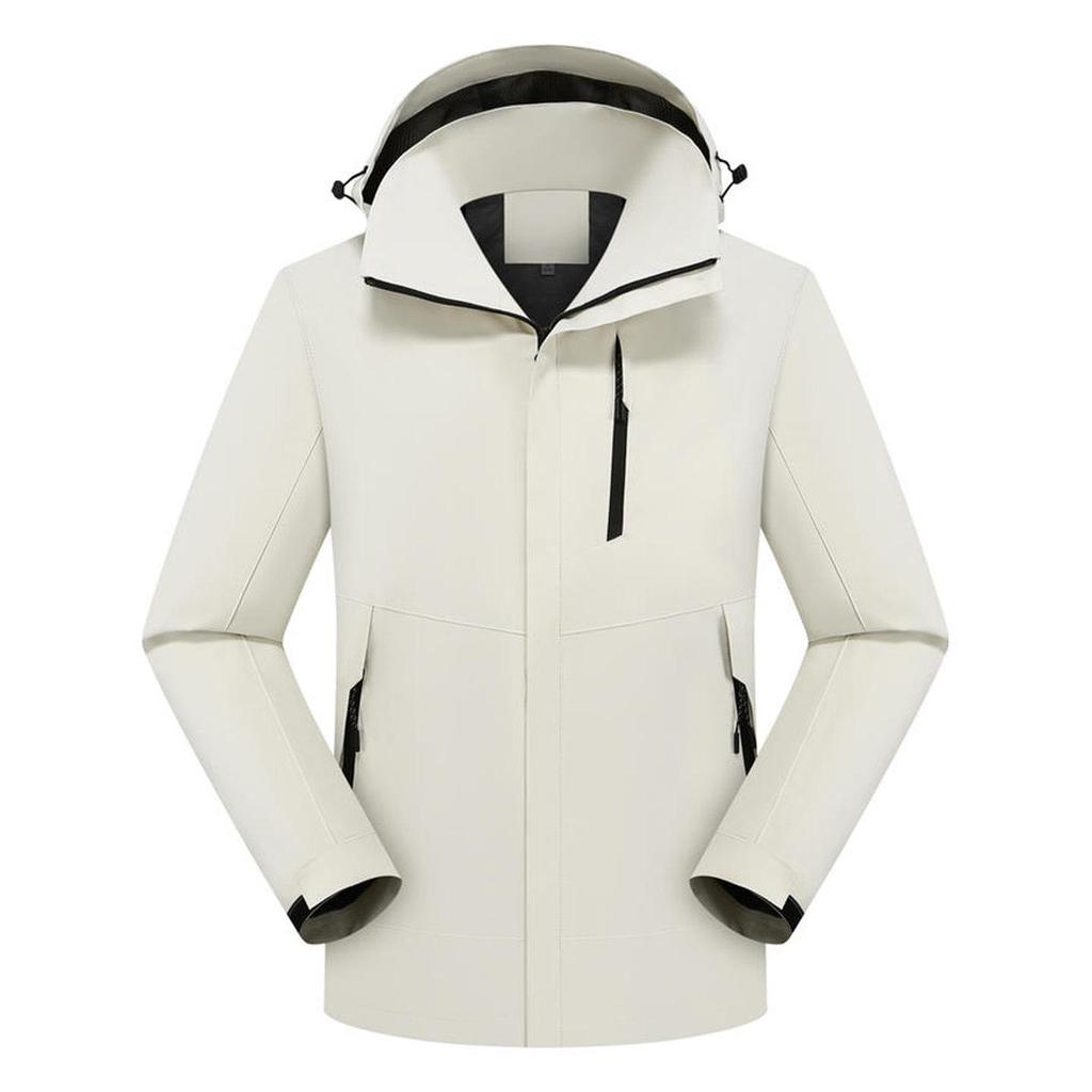 Unisex Windproof Jacket with Detachable Hood – Custom Print for Team Building & Workwear for Spring/Autumn