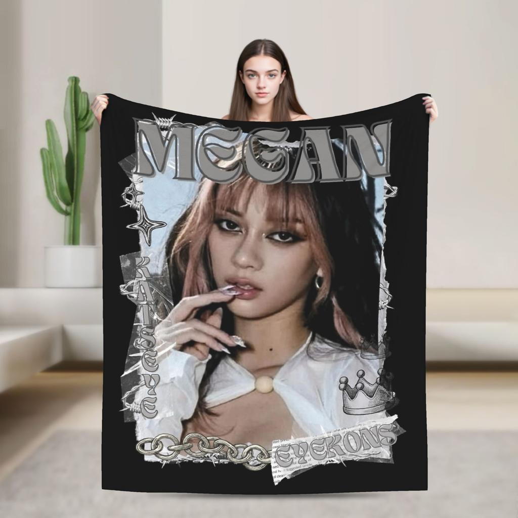 Manon Katseye Kpop Blanket Fleece All Season Portable Soft Throw Blankets for Home Bedroom Bedspread