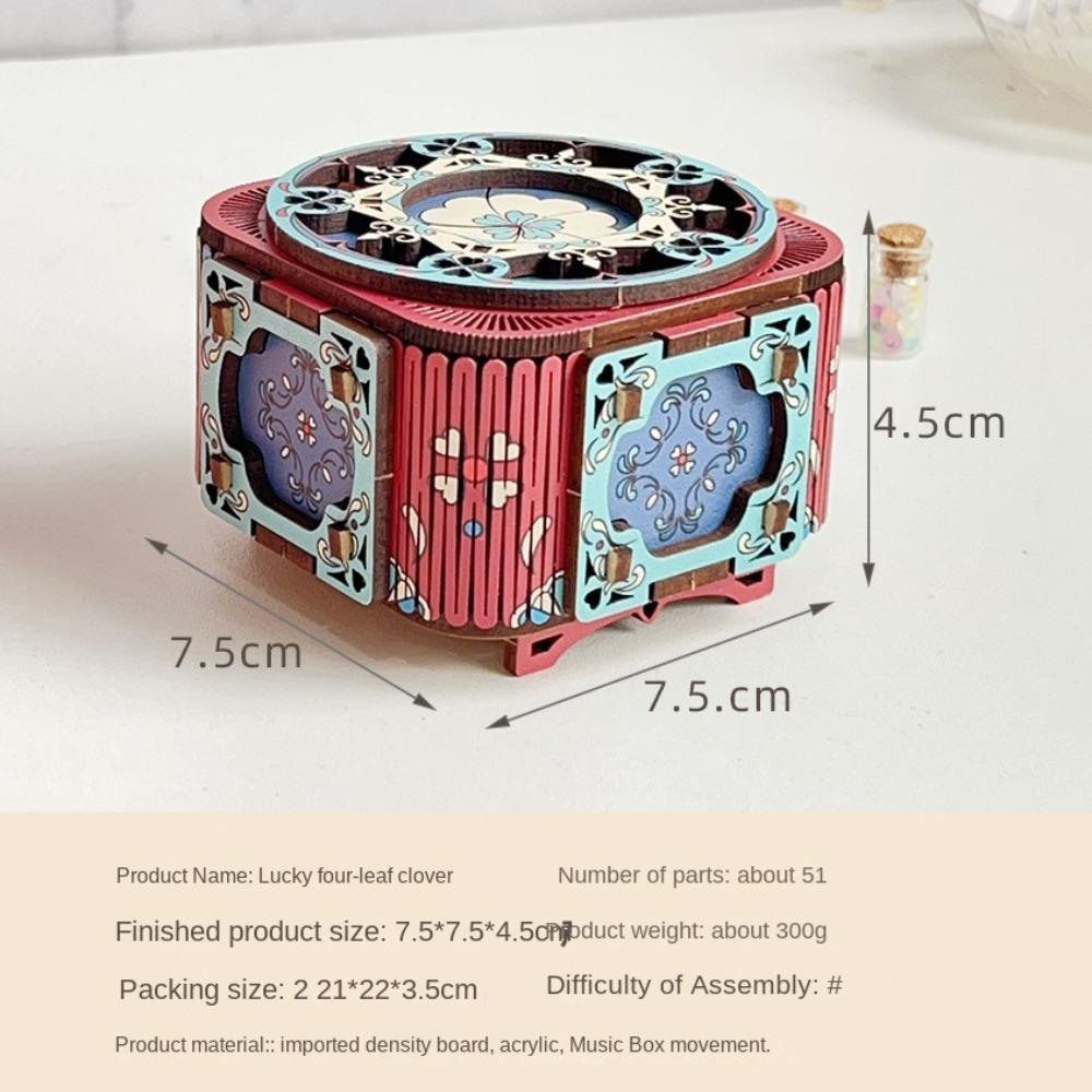 City of Sky Music Box Wood Puzzles Model Kit Assembly Ring Box  Wedding Ring Box