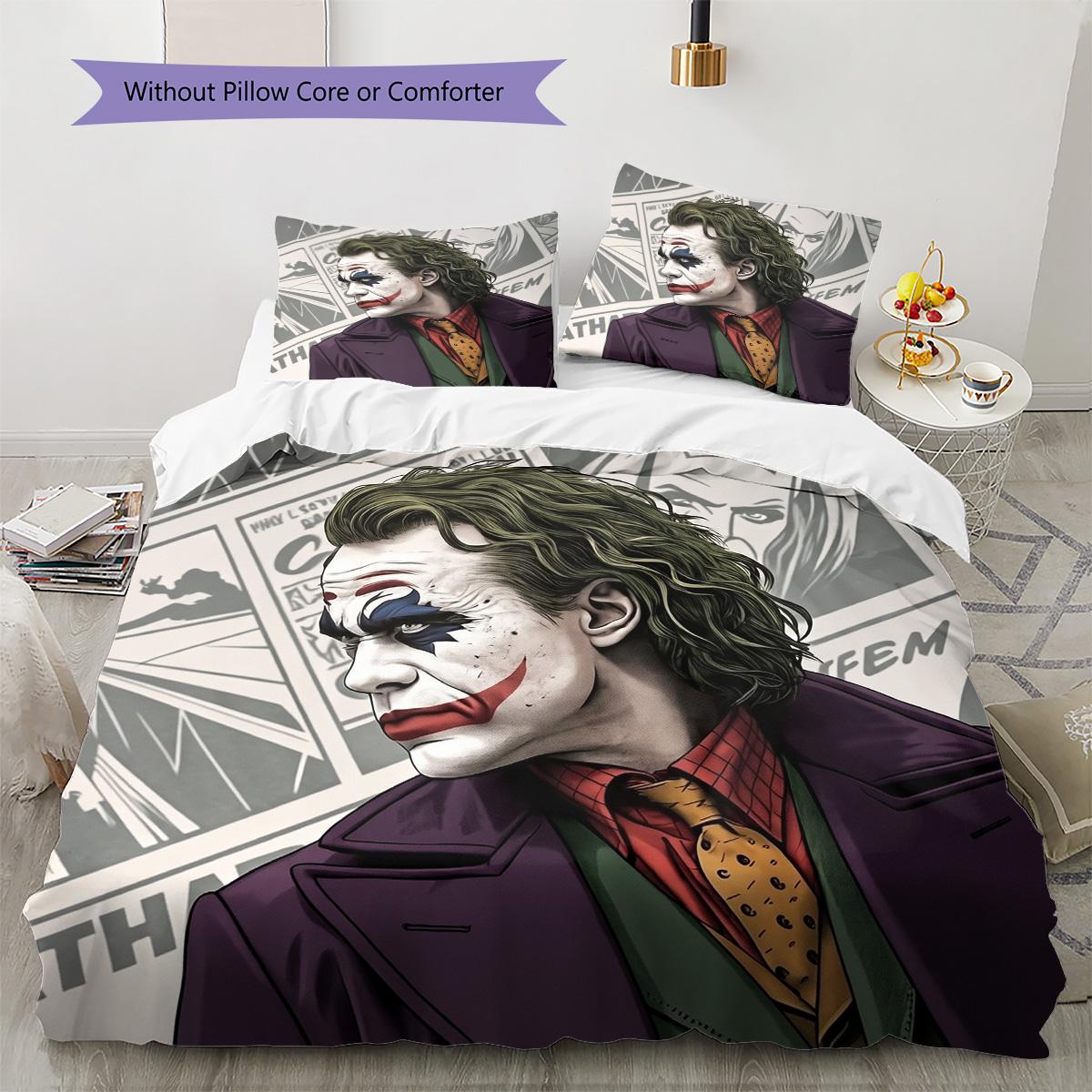 

Text Background Clown Bedding Set, 1 Duvet Cover & 2 Pillowcases, Suitable for Home, Ideal Gift for Fans 135x200cm