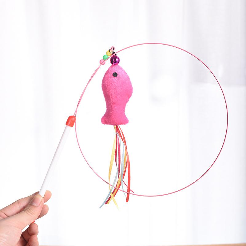 2 Pack Cat Toys Interactive Cat Stick Playing Kitten Playing Teaser Wand Toy Feather Wand Pet Supplies