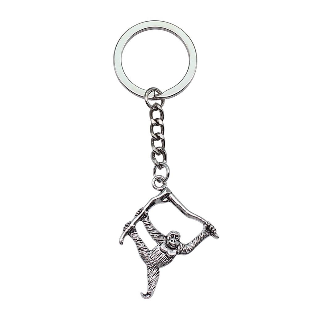 Bear Charm Tiger Keychain Wild Animal Pendants Key Ring 28mm