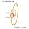 Ferris Wheel Unique Stainless Steel Bracelet for Women Luxury Square Czech Glass Gold Plated Cuff Open Bangle Charm Zircon