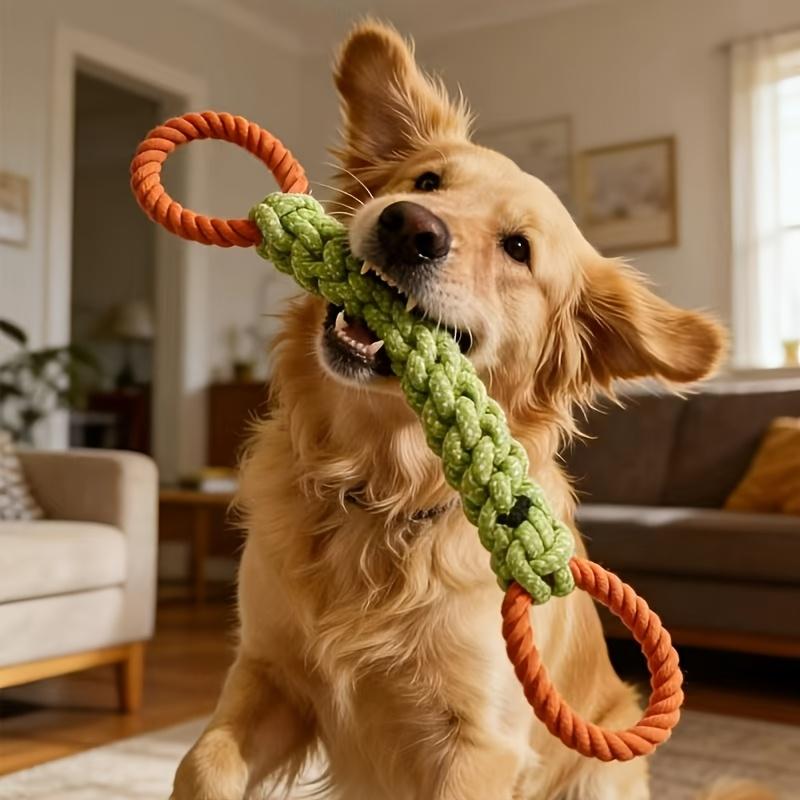 1 large, durable dog rope knot toy—a chew-resistant pet toy designed for dental care and outdoor play