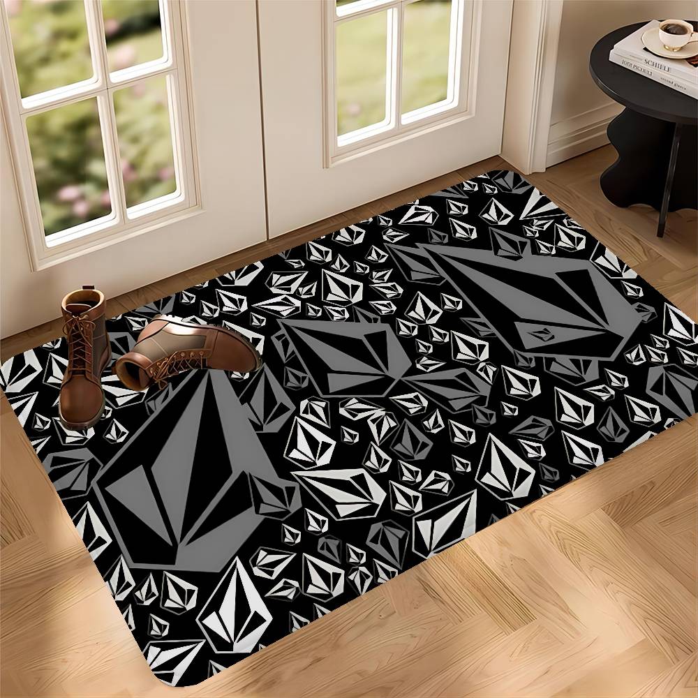 V-Volcom LOGO Floor Mat Cheaper Anti-slip Modern Living Room Balcony Printed Bedside Mats