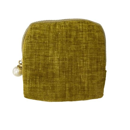 

Дорожній органайзер для ювелірних виробів Портативний чохол для годинників, сережок, намиста, браслетів, каблучок Сумка для зберігання ювелірних виробів Оксамитова кишеня на блискавці з кишенями жовтий