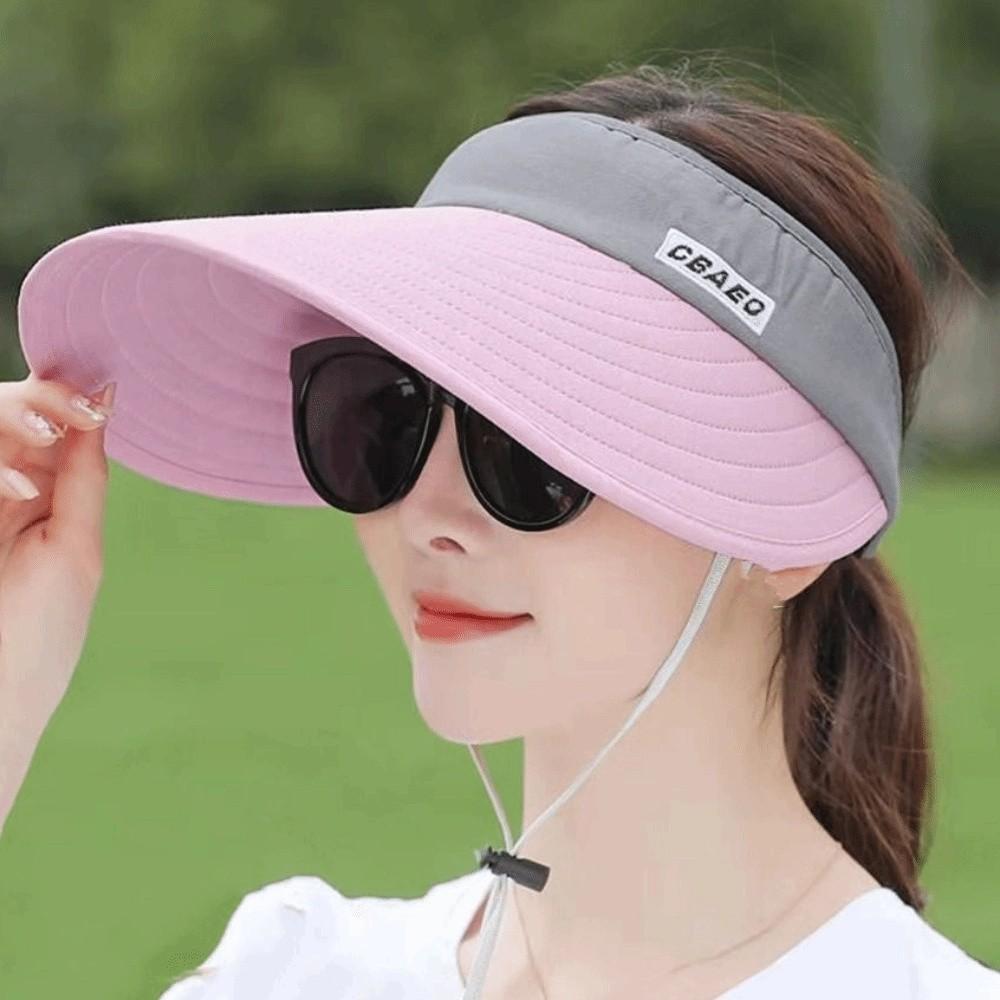 Visor Hat Beach Cycling For Women Travel Wide Brim Sun Hat Empty Top Hat Women Cap Korean Style Hat