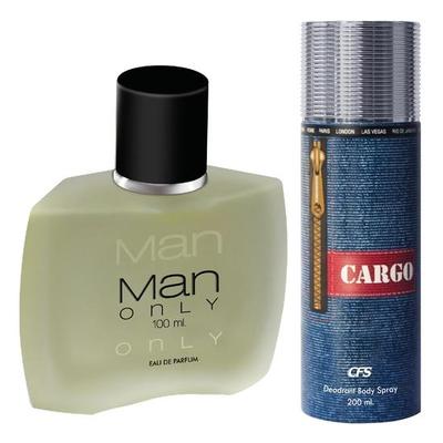 CFS Man Only Black EDP Long Lasting Perfume & Cargo Blue Deodorant Body Spray