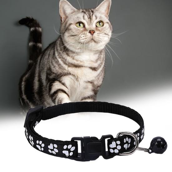 2Pcs Dog Collar Adjustable Buckle Design Exquisite with Bell Paw Pattern Pet Cat Dog Neck Circle Pet Supplies