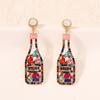 Yiwu Accessories Alphabet Wine Bottle Design Temperament Trend Light Luxury Versatile Earrings Earrings Jewelry Women