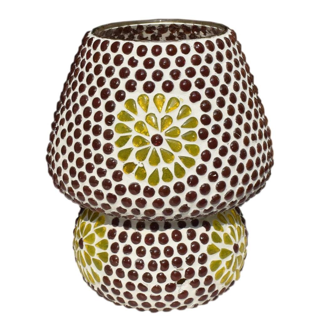 Mushroom Shaped Mosaic Glass Lamp for Home/Office/Festival Decoration (Glühbirne nicht im Lieferumfang enthalten) (, 17 cm)