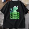 Lizard Lizard Meme TShirt for Unisex Women Funny Weirdcore Y2K Clothes Casual Loose Short Sleeve Cotton T Shirt Round Neck Tops