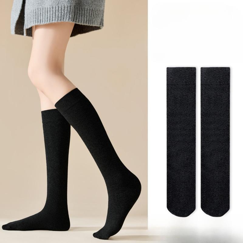 

Женские осенне-зимние хлопковые компрессионные носки для похудения ног 1 pair чёрный