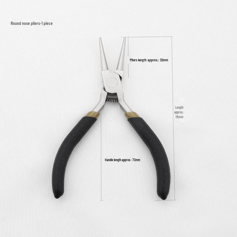 Handmade Black Stainless Steel Pointed Nose Mini Pliers for DIY Jewelry