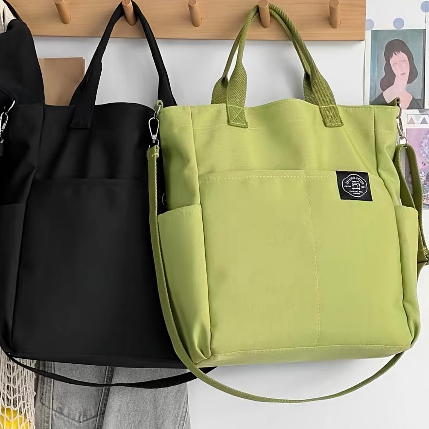 Stilig ensfarget totebag Slitesterk Organisert med flere lommer Allsidig skulderveske for kvinner Chic avslappet håndveske lommebok for hverdagsbruk
