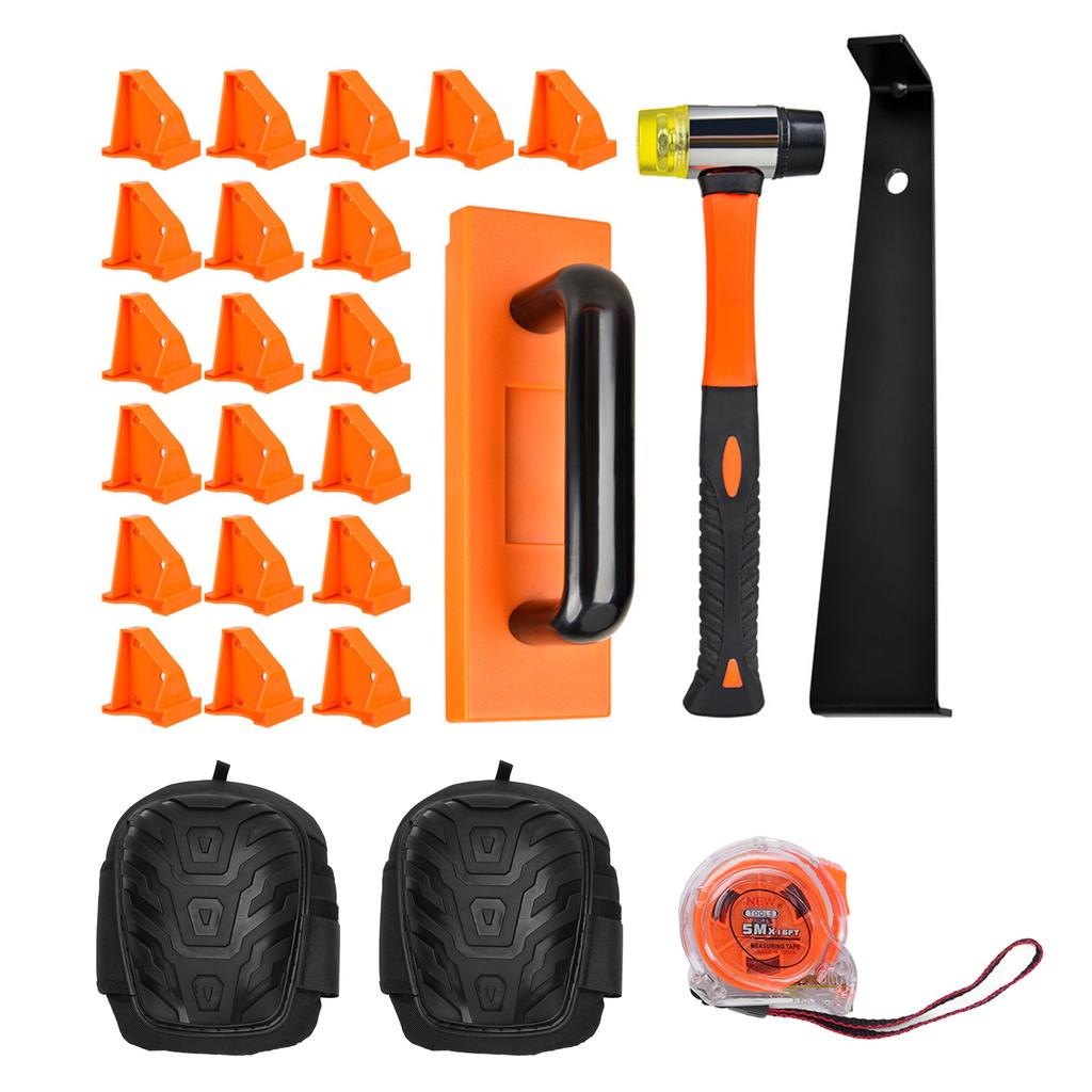 Unelte Parchet Laminat Ciocan cu Două Fețe Bloc de Bătut Bară de Tragere 20 Distanțiere Metru de Bandă 5M pentru