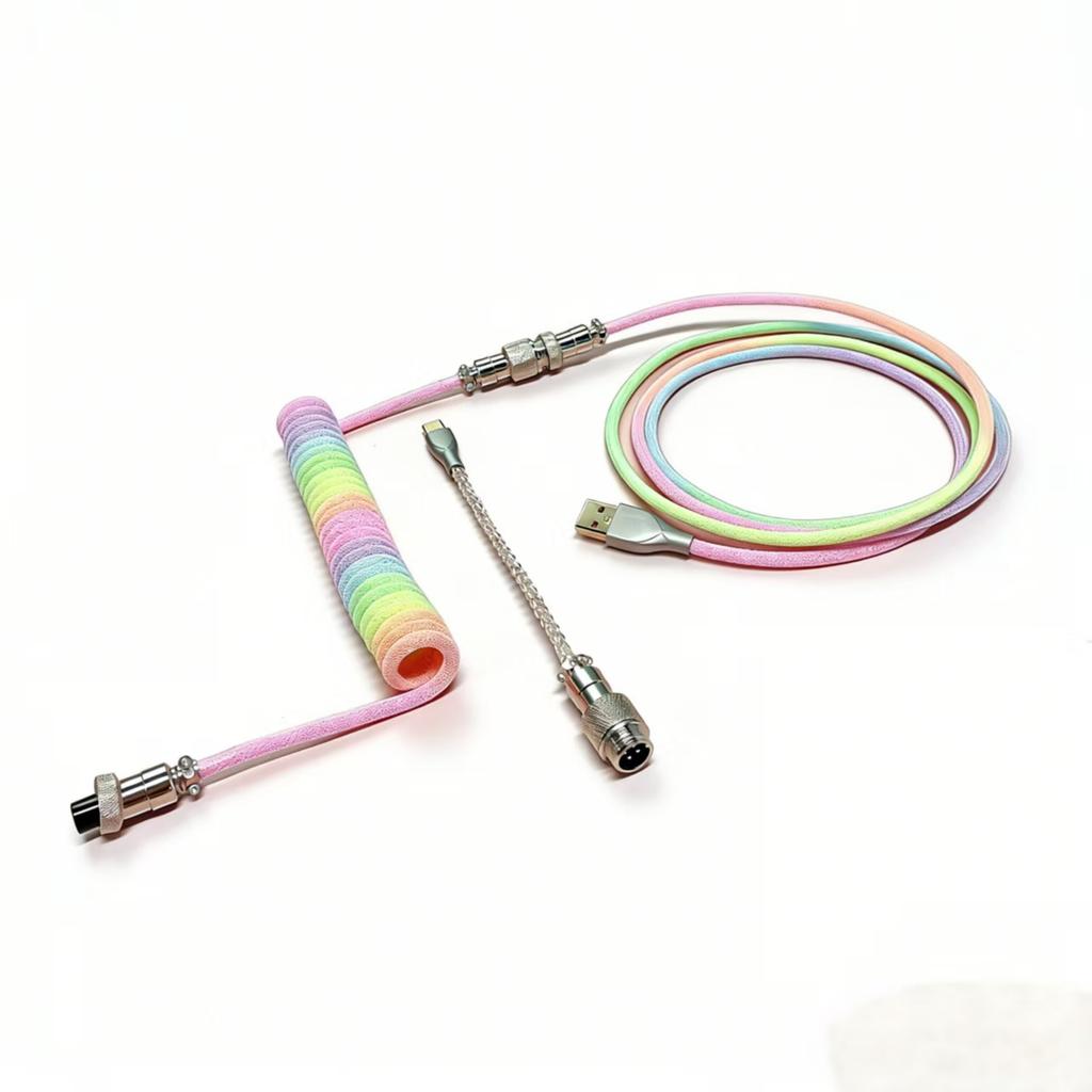Flexible Spring Type-C Cable, 124 Standard Copper, 5V/1.5A, Durable Mesh Jacket, for Electronics Retailers